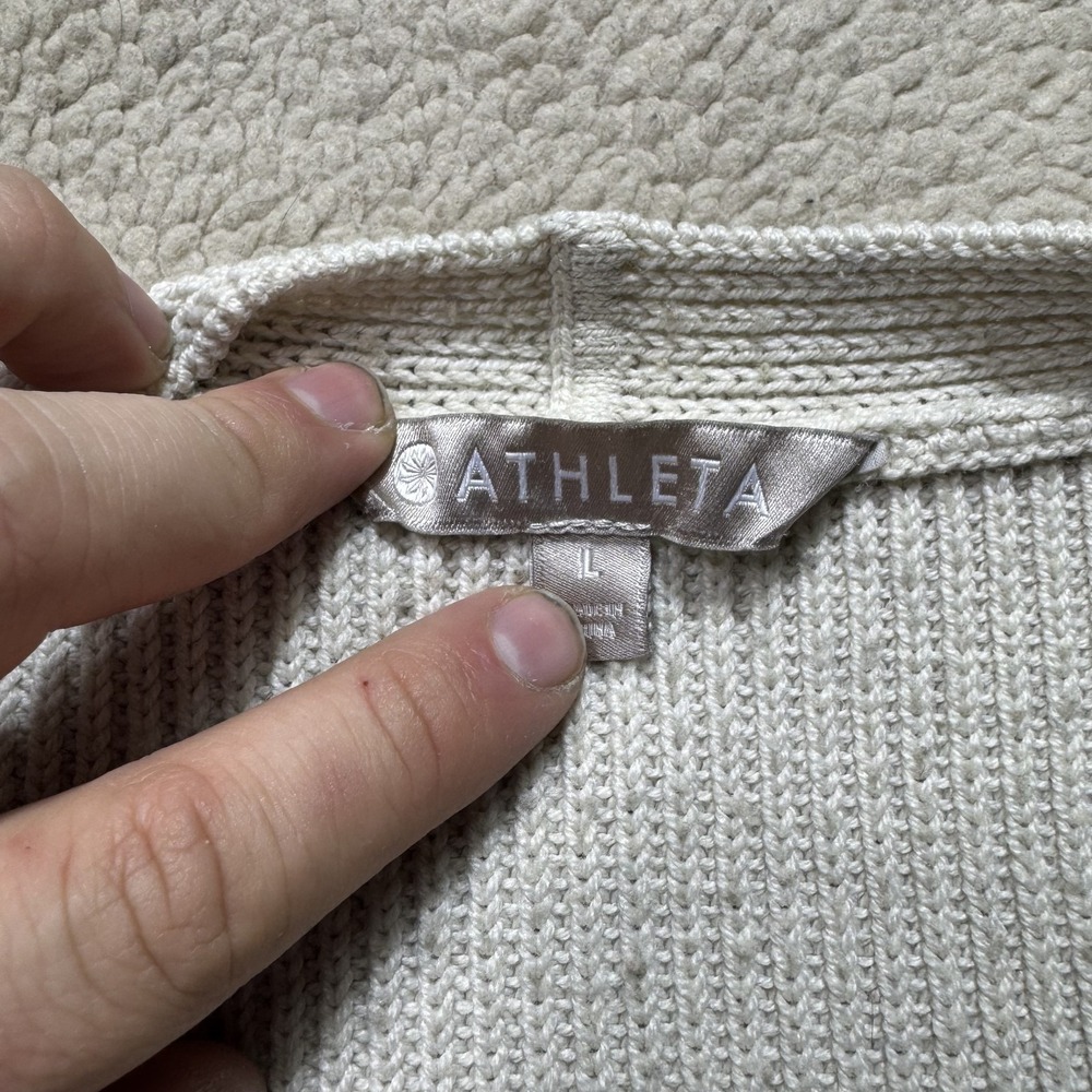 Athleta Sweater Womens Large V Neck Merino Wool Blend Pullover Knit Long Sleeve - Picture 5 of 13